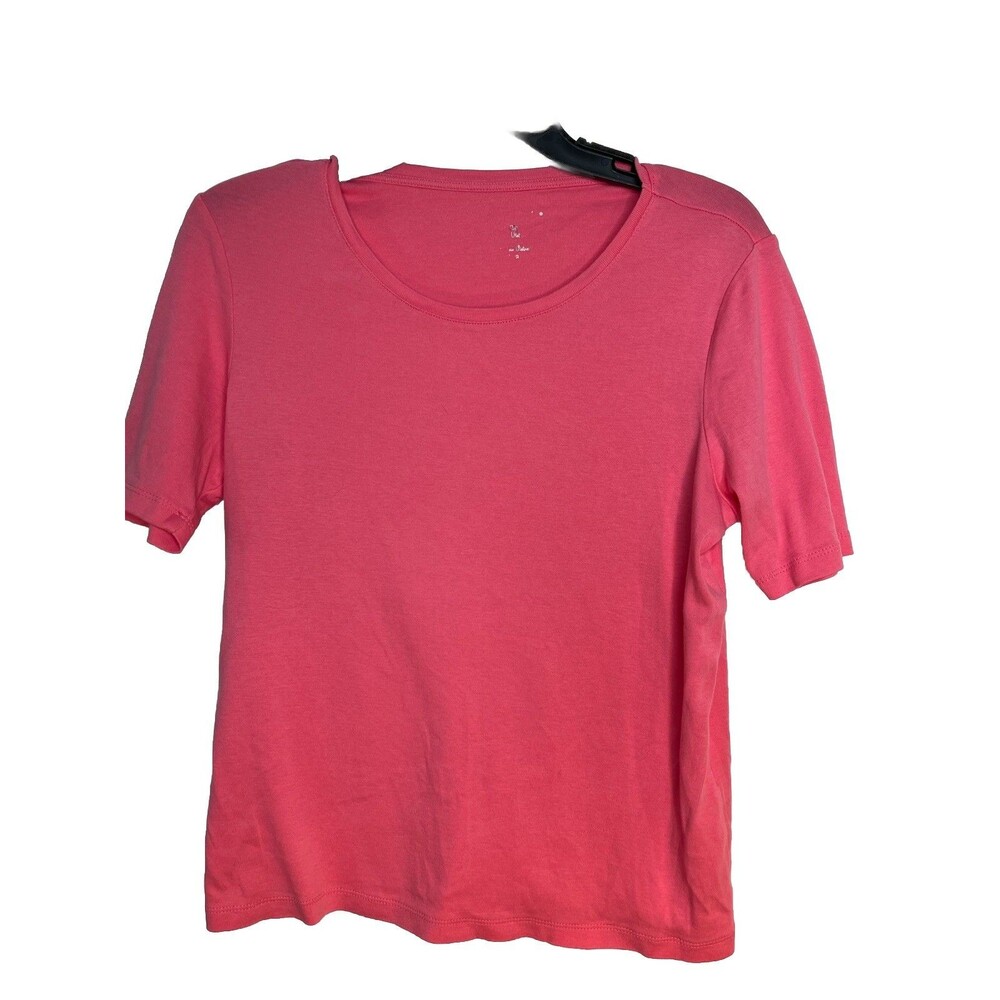 Chicos Starfish Pink Cotton Short Sleeve Layering Knit Top Blouse sz 2 / L (15)